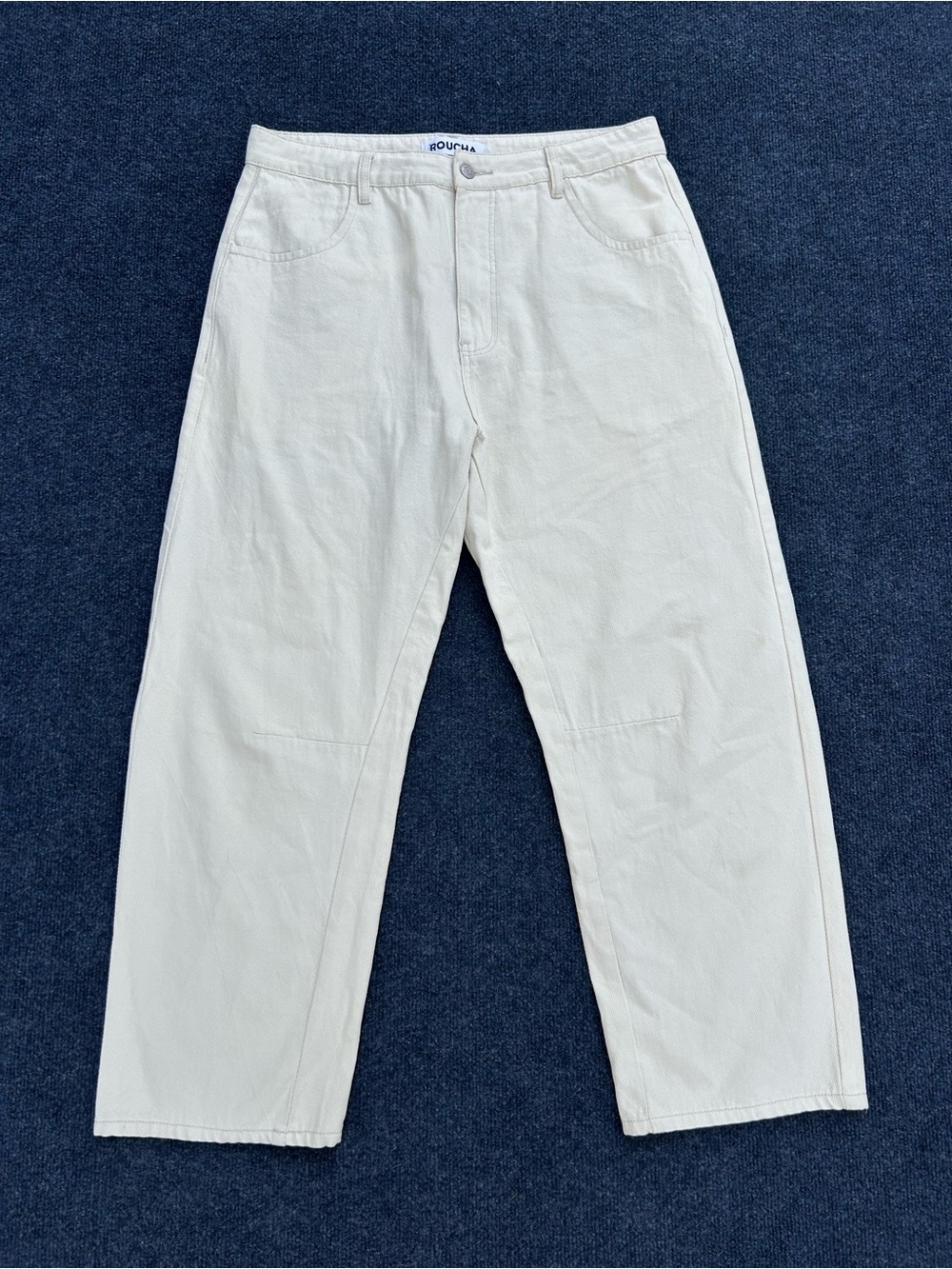 ROUCHA Women’s Diane Denim Barrel Jeans Pants in Ecru